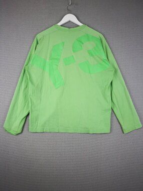Y-3 Yohji Yamamoto Graphic Longsleeve Lime Green Distressed Mens Large